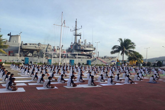 Yoga at Eastern Naval Command in Visakhapatnam